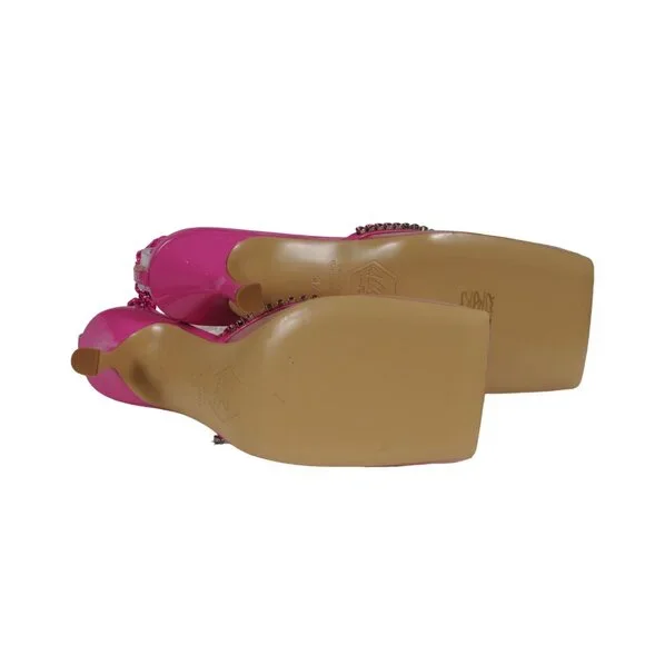 Nalebe Womens Stellar Mules Wildcard US 7 EU 37 Pink Mesh Square Toe Heels